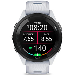 Умные часы Garmin Forerunner 265, с черным безелем и силиконовым белым ремешком (010-02810-11) - фото 2