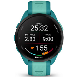 Умные часы Garmin Forerunner 165 Music, зеленый c бирюзовым ремешком (010-02863-32) - фото 2