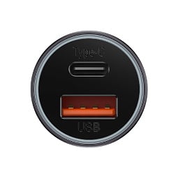 Автомобильное зарядное устройство Baseus Golden Contactor Max Dual Fast Charger Car Charger U+C 60W - фото 2