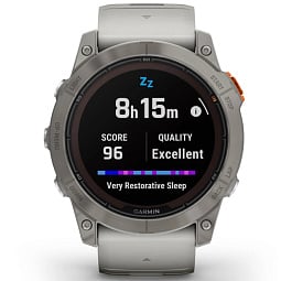 Умные часы Garmin FENIX 7X PRO Sapphire Solar, титановый с дымчато-серым оранжевым ремешком (010-02778-15) - фото 8