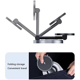 Беспроводное зарядное устройство COTECI 2 in 1 Magnetic Wireless Stand Charging Dock, Black - фото 12