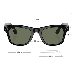 Умные очки Ray-Ban Meta Wayfarer Shiny Black / G15 Green, 150 - 50 Size (M) - фото 4