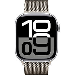 Apple Watch Series 10 42mm GPS Aluminum Case with Milanese Loop, Silver/Natural - фото 2