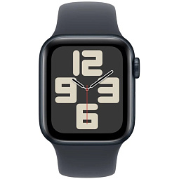 Apple Watch SE 2024 GPS 44mm Aluminium Case with Sport Band S/M, Midnight (Тёмная ночь), MXEJ3 - фото 2