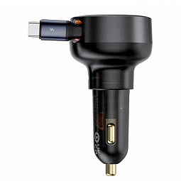 Автомобильное зарядное устройство Baseus Built in Retractable Cable Usb Port Type-C Cable 60W CCTXP-UC P00057800111-00 - фото 3
