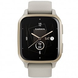 Умные часы Garmin Venu Sq 2 Music Edition, серый с безелем цвета кремового золота и силиконовым ремешком, 010-02700-12 - фото 2