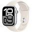 Apple Watch Series 10 42mm GPS Aluminum Case with Sport Band M/L, Silver/Starlight (MXLM3) - фото 4