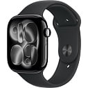 Apple Watch Series 11 46mm GPS Aluminum Case with Sport Band S/M, Jet Black/Black, MEUW4LW/A
