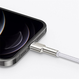 Кабель Baseus Cafule Series Metal Data Cable USB to IP 2.4A 1m, White - фото 9