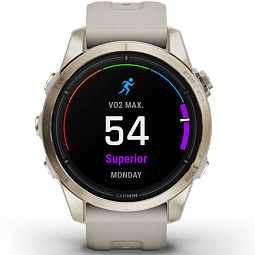 Умные часы Garmin EPIX PRO (Gen 2) Sapphire Edition 42 мм, золотистый корпус со светло-песочным ремешком (010-02802-11) - фото 2