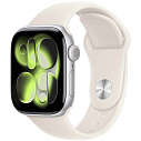 Фото - Apple Watch Series 11 42mm GPS Aluminum Case with Sport Band S/M, Silver/Starlight, MEW34