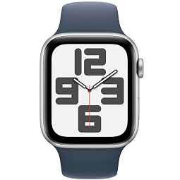 Apple Watch SE 2023 GPS 44mm Aluminum Case with Sport Band M/L, Silver/Storm Blue (Серебристый/синий), MREE3 - фото 2