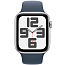 Apple Watch SE 2023 GPS 44mm Aluminum Case with Sport Band M/L, Silver/Storm Blue (Серебристый/синий), MREE3 - фото 8