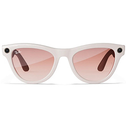 Умные очки Ray-Ban Meta Skyler Shiny Chalky Gray Cinnamon Pink, 150 - 52 Size - фото 1