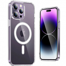 Чехол-накладка Hoco для iPhone 14 Pro 6.1 силиконовая прозрачная с MagSafe - фото 6