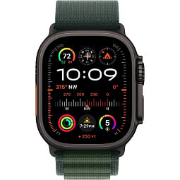 Apple Watch Ultra 2 (2024) 49mm Black Titanium Case with Dark Green Alpine Loop L, MX4T3 - фото 2