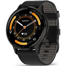 Умные часы Garmin Venu 3 Stainless Steel Bezel with Black Case Black Leather Strap + Silicone Band (010-02784-52) - фото 2