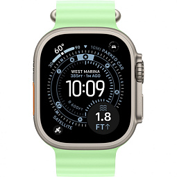 Apple Watch Ultra 3 (2025) 49mm Natural Titanium Case with Neon Green Ocean Band, MF1V4 - фото 2