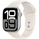 Фото - Apple Watch Series 10 46mm GPS Aluminum Case with Sport Band M/L, Silver/Starlight (MXM73)