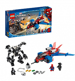 Конструктор LEGO Marvel 76150 Реактивный самолёт Человека-Паука против Робота Венома - фото 2