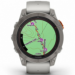 Умные часы Garmin FENIX 7 PRO Sapphire Solar, титановый серый с серо-оранжевым ремешком (010-02777-21) - фото 4