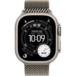 Apple Watch Ultra 3 (2025) 49mm Natural Titanium Case with Natural Titanium Milanese Loop M, MEWY4LW/A - фото 2