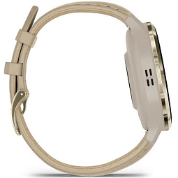 Умные часы Garmin VENU 3S, французский серый с золотистым безелем и кожаным ремешком (010-02785-55) - фото 8