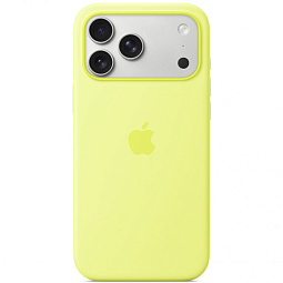 Чехол-накладка iPhone 17 Pro Max Silicone Case with MagSafe - Neon Yellow (MGFM4) - фото 3