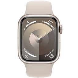 Apple Watch Series 9 GPS + Cellular 45mm Starlight Aluminium Case with Starlight Sport Band - S/M (MRP13) - фото 2