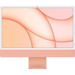 Apple iMac 24", (MGPR3) Retina 4,5K, M1 (8C CPU, 8C GPU), 8 ГБ, 256 ГБ SSD, оранжевый - фото 1