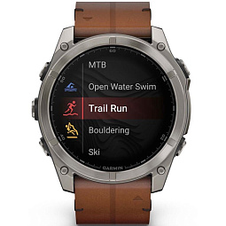 Умные часы Garmin FENIX 8 51mm Amoled Sapphire Titanium Graphite with Chestnut Leather Band (010-02905-40) - фото 11