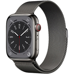 Apple Watch Series 8 GPS + Cellular 45mm Stainless Steel Case with Milanese Loop Band (Графитовый) MNKW3 - фото 1