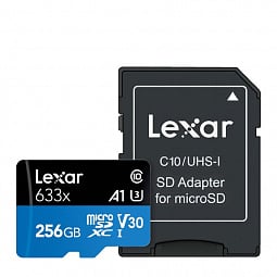 Карта памяти Lexar microSDXC Class 10 UHS-I U3 A1 V30 633x 256GB - фото 1