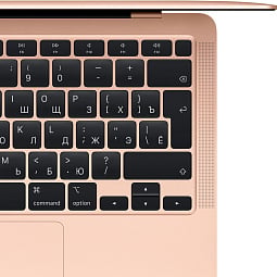 Apple MacBook Air 13" Late 2020 (Apple M1/13.3"/2560x1600/8GB/256GB SSD/DVD нет/Apple graphics 7-core/Wi-Fi/macOS), золотой MGND3 русская раскладка - фото 3