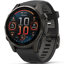 Умные часы Garmin FENIX 8 43mm Amoled Sapphire Titanium Carbon Gray (010-02903-21) - фото 1