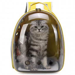 Рюкзак-переноска для животных с панорамным видом, желтая - фото 3