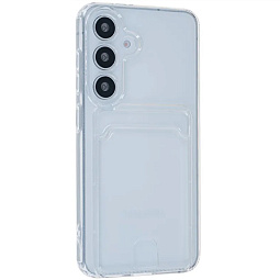 Чехол силиконовый для Samsung S25 Plus прозрачный c кармашком - фото 1