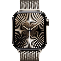 Apple Watch Series 10 46mm Titanium Case with Milanese Loop S/M, Natural (MC7Q4LW/A) - фото 2