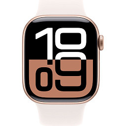 Apple Watch Series 10 46mm GPS Aluminum Case with Sport Band M/L, Rose Gold/Light Blush (MWWU3) - фото 2
