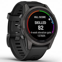 Умные часы Garmin FENIX 7S PRO Sapphire Solar, титановый угольно-серый DLC с силиконовым ремешком (010-02776-11) - фото 2