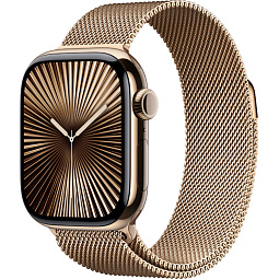 Apple Watch Series 10 42mm Titanium Case with Milanese Loop, Gold (MX083LW/A) - фото 1