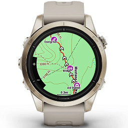 Умные часы Garmin EPIX PRO (Gen 2) Sapphire Edition 42 мм, золотистый корпус со светло-песочным ремешком (010-02802-11) - фото 9