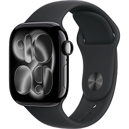 Apple Watch Series 11 42mm GPS Aluminum Case with Sport Band M/L, Jet Black/Black, MEQU4LW/A - фото 1