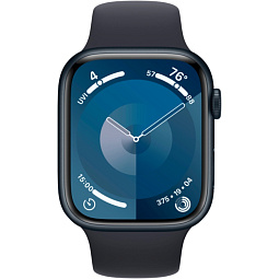 Apple Watch Series 9 GPS 45mm Aluminum Case with Sport Band S/M, Midnight (Тёмная ночь), MR993LW/A - фото 2