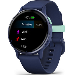 Умные часы Garmin VIVOACTIVE 5, синие с металлически-синим безелем и силиконовым ремешком (010-02862-12) - фото 5