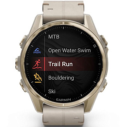 Умные часы Garmin FENIX 8 43mm Amoled Sapphire Soft Gold with Fog Gray Leather Band (010-02903-40) - фото 7