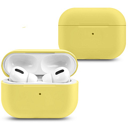 Чехол силиконовый для AirPods Pro 2 ультра-тонкий светло-желтый - фото 2