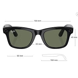 Умные очки Ray-Ban Meta Wayfarer (Gen 2) Shiny Black Transitions Graphite Green, 150 - 50 Size (M) - фото 5