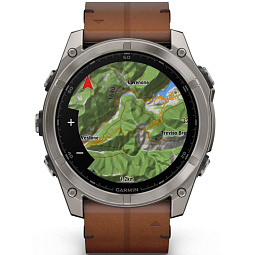 Умные часы Garmin FENIX 8 51mm Amoled Sapphire Titanium Graphite with Chestnut Leather Band (010-02905-40) - фото 12