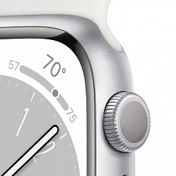 Apple Watch Series 8 GPS 45mm Aluminum Case with Sport Band M/L (Серебристый) MP6Q3 - фото 4